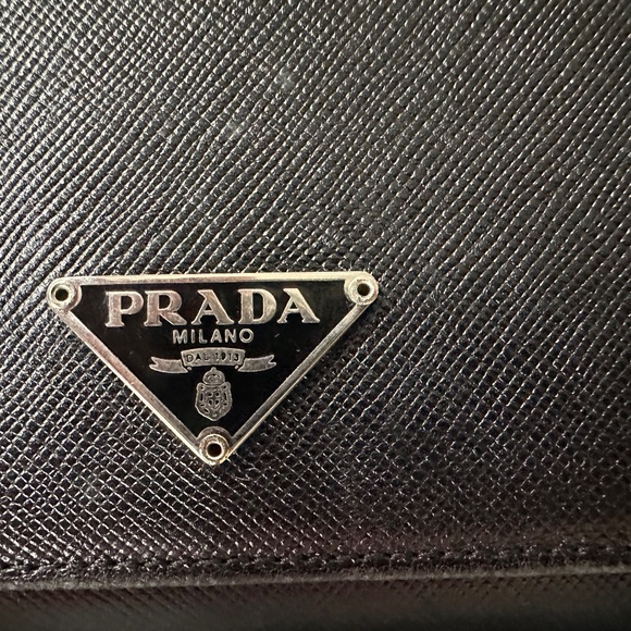 PRADA Saffiano Leather Long Wallet in Black - Picture 9 of 16